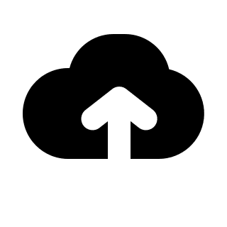 Filled Cloud Upload Symbol (Pepicons) Free Open-Source SVG Icon (Pepicons)