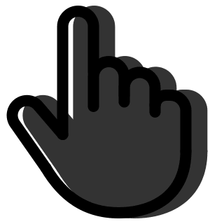 Open Hand Pointing Gesture for Printing (Pepicons) Free Open-Source SVG Icon (Pepicons)