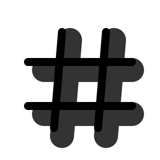 Hash Print Symbol (Pepicons) Free Open-Source SVG Icon (Pepicons)