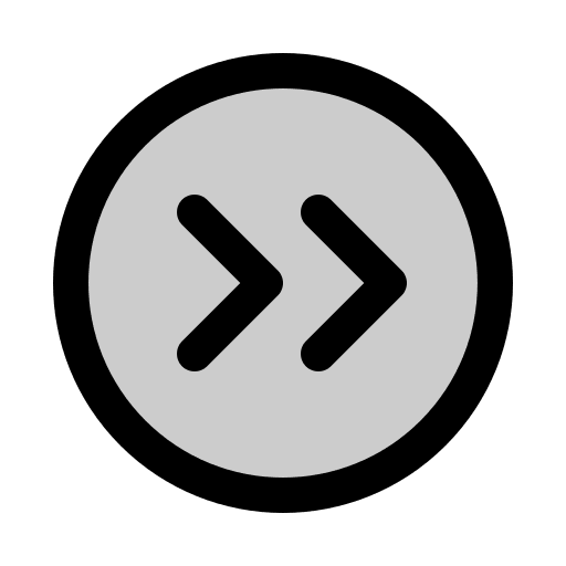 Double Right Caret Circle (Duotone) Free Open-Source SVG Icon (Phosphor)