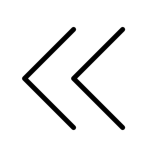 Double Left Caret (Thin) Free Open-Source SVG Icon (Phosphor)