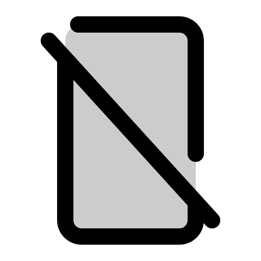 Mobile Device with Slash (Duotone) Free Open-Source SVG Icon (Phosphor)