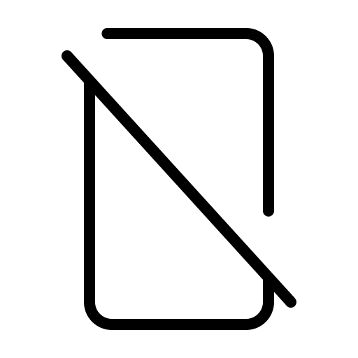 Mobile Device with Slash (Thin) Free Open-Source SVG Icon (Phosphor)