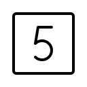 Number Five in Square (Thin) Free Open-Source SVG Icon