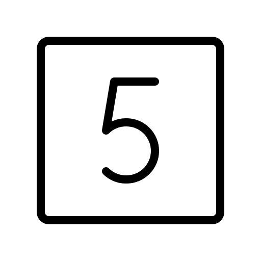 Number Five in Square (Thin) Free Open-Source SVG Icon (Phosphor)