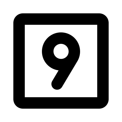 Bold Square Number Nine (Phosphor) Free Open-Source SVG Icon (Phosphor)