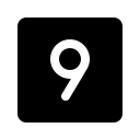 Filled Square with Number Nine Free Open-Source SVG Icon