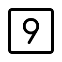 Light Number Square Nine (Phosphor) Free Open-Source SVG Icon