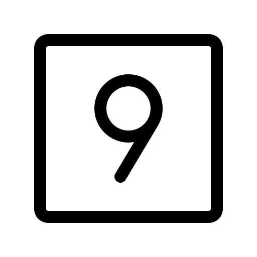 Light Number Square Nine (Phosphor) Free Open-Source SVG Icon (Phosphor)