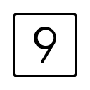 Thin Number Square Nine (Phosphor) Free Open-Source SVG Icon