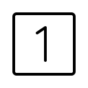 Thin Number One Square Free Open-Source SVG Icon