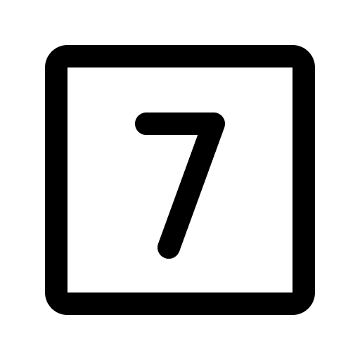 Number Seven Square (Phosphor) Free Open-Source SVG Icon (Phosphor)