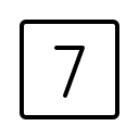 Square Number Seven (Thin) Free Open-Source SVG Icon