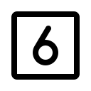 Square Number Six (Phosphor) Free Open-Source SVG Icon