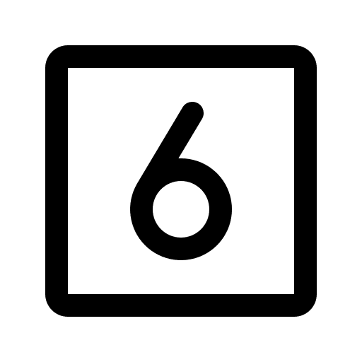 Square Number Six (Phosphor) Free Open-Source SVG Icon (Phosphor)