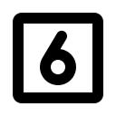 Bold Square with the Number Six (Phosphor) Free Open-Source SVG Icon