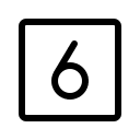 Light Number Six Square (Phosphor) Free Open-Source SVG Icon