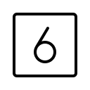 Thin Number Six Square Free Open-Source SVG Icon