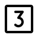 Square with Number Three Free Open-Source SVG Icon