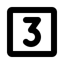 Bold Number Three in Square Shape (Phosphor) Free Open-Source SVG Icon