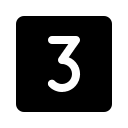 Filled Square with Number Three (Phosphor) Free Open-Source SVG Icon