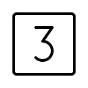 Number Three in Square (Thin) Free Open-Source SVG Icon