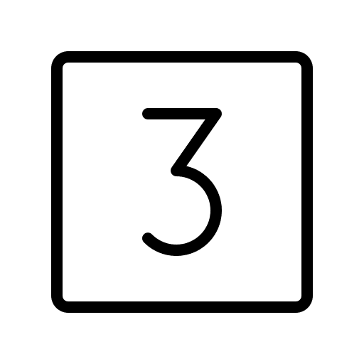 Number Three in Square (Thin) Free Open-Source SVG Icon (Phosphor)