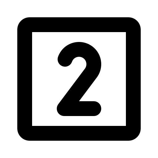 Bold Number Two in Square (Phosphor) Free Open-Source SVG Icon (Phosphor)