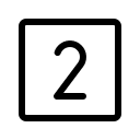 Number Two in Square (Light) Free Open-Source SVG Icon