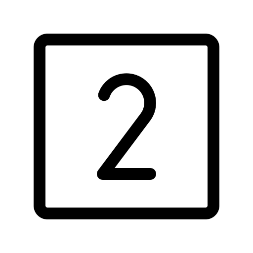 Number Two in Square (Light) Free Open-Source SVG Icon (Phosphor)