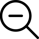 Magnifying Glass Remove Action (Simple Line) Free Open-Source SVG Icon