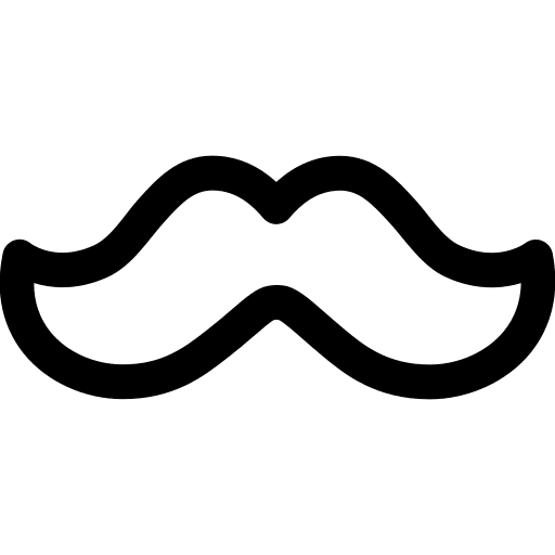 Mustache Symbol (Simple Line) Free Open-Source SVG Icon (Simple line icons)