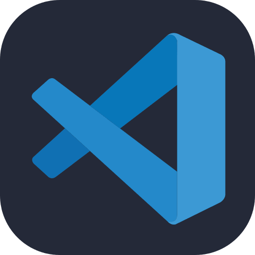 Visual Studio Code Dark Theme (Filled) Free Open-Source SVG Icon (Skill Icons)