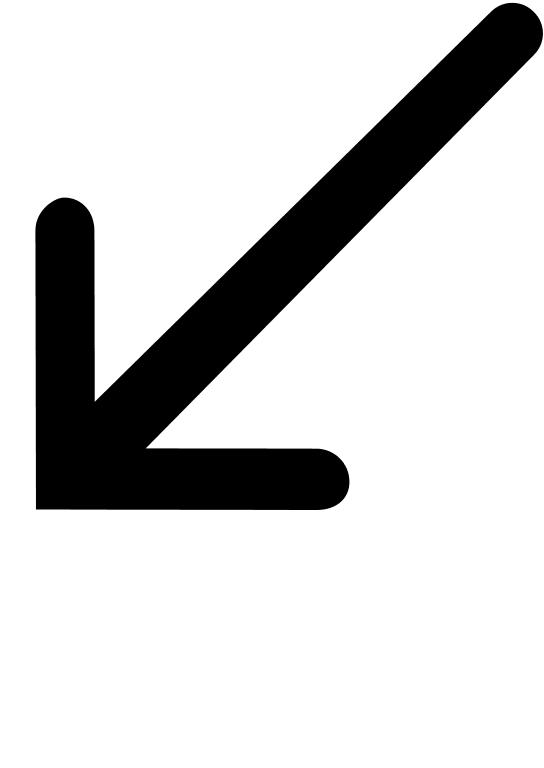 Thin Left Bottom Arrow (Glyph) Free Open-Source SVG Icon (SmartIcons Glyph)