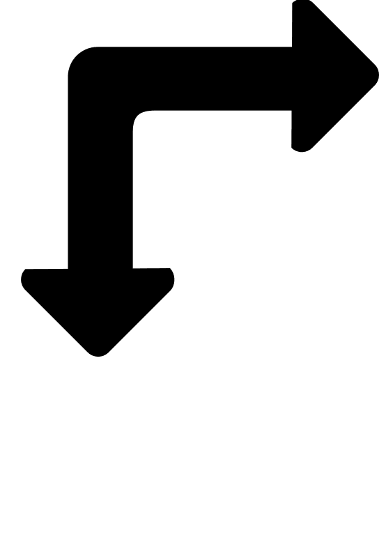 Two-Way Arrow Pointing Right and Down (Glyph) Free Open-Source SVG Icon (SmartIcons Glyph)