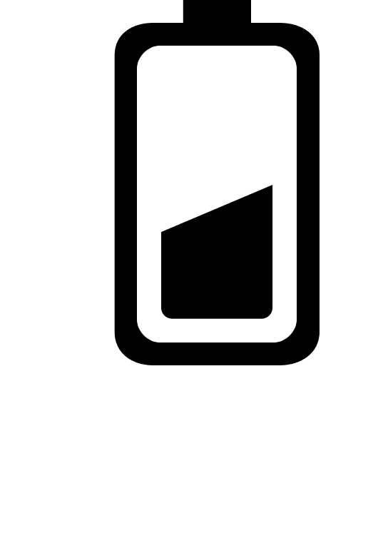 Half Charged Battery (Glyph) Free Open-Source SVG Icon (SmartIcons Glyph)