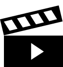 Clapboard Play Button (Glyph) Free Open-Source SVG Icon