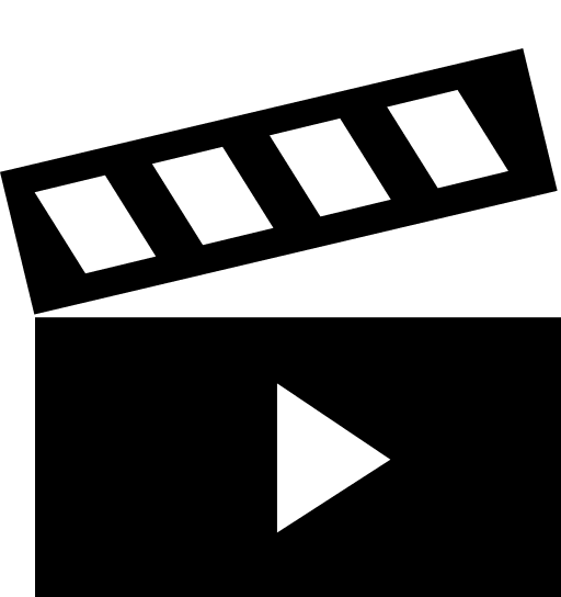 Clapboard Play Button (Glyph) Free Open-Source SVG Icon (SmartIcons Glyph)