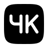 4K Ultra HD Bold Resolution Free Open-Source SVG Icon