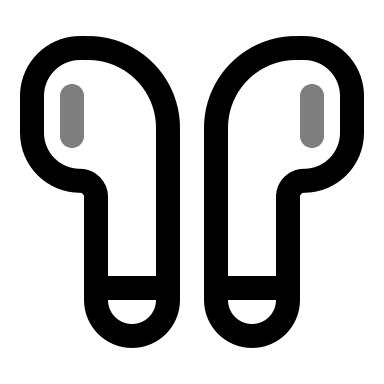 Airbuds Wireless Earbuds (Duotone) Free Open-Source SVG Icon (Solar)