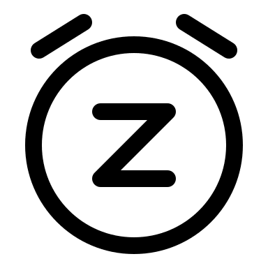 Sleep Alarm Clock (Outline) Free Open-Source SVG Icon (Solar)