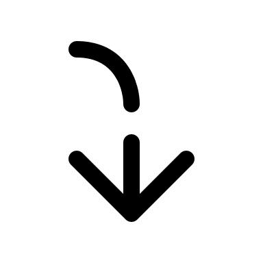 Broken Arrow Pointing Down Left (Solar) Free Open-Source SVG Icon (Solar)