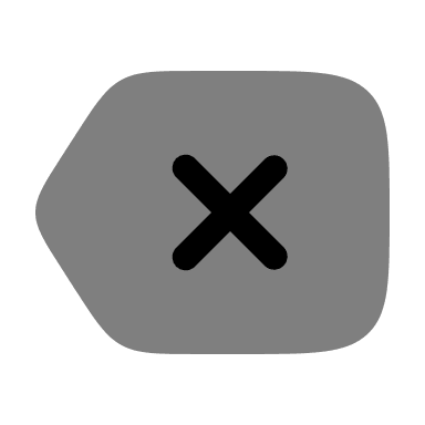 Bold Backspace Key (Duotone) Free Open-Source SVG Icon (Solar)