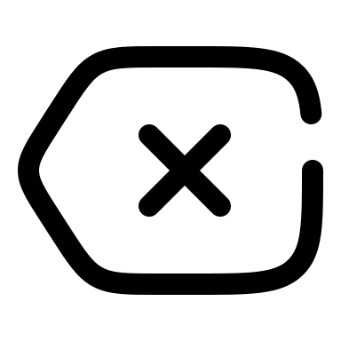 Backspace Key (Broken) Free Open-Source SVG Icon (Solar)