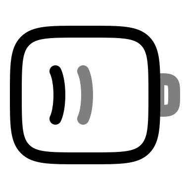 Half Charged Battery (Duotone) Free Open-Source SVG Icon (Solar)