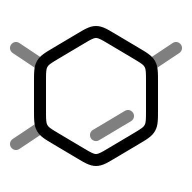 Benzene Ring Structure (Duotone) Free Open-Source SVG Icon (Solar)