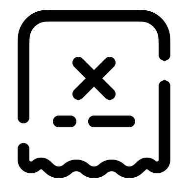 Broken Bill with Cross Mark Free Open-Source SVG Icon (Solar)