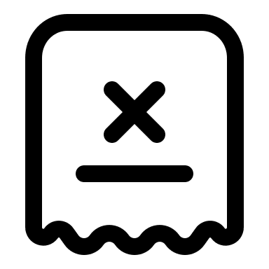 Bill Payment Crossed Out (Linear) Free Open-Source SVG Icon (Solar)