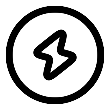 Circular Lightning Bolt Symbol (Linear) Free Open-Source SVG Icon (Solar)