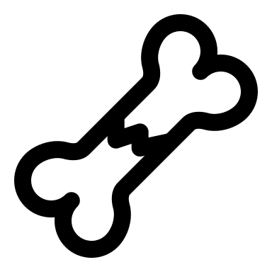 Linear Bone Crack Illustration (Solar) Free Open-Source SVG Icon (Solar)